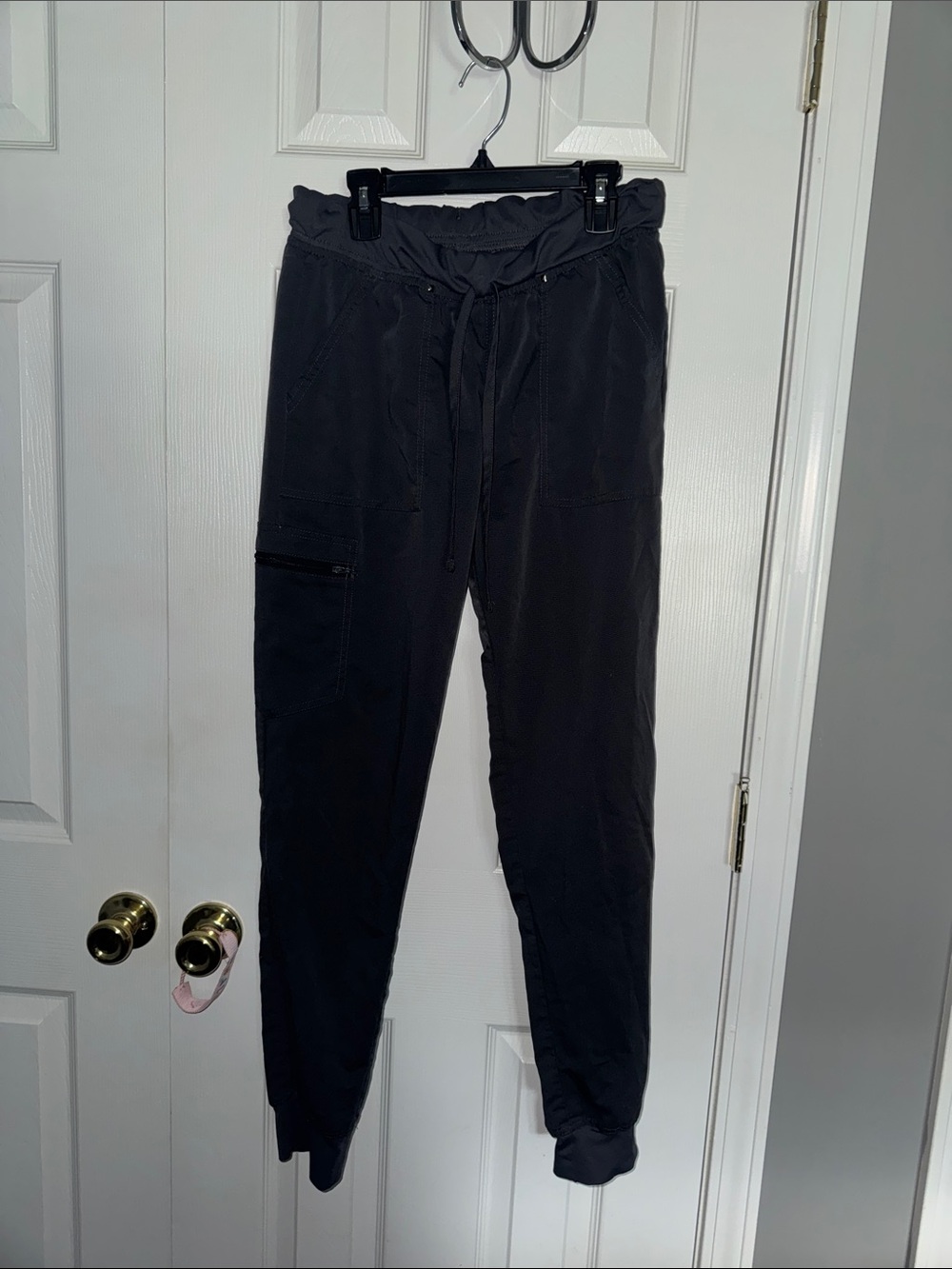 Scrubstar Black Drawstring Jogger Pants with Cargo Pocket